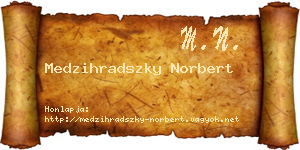 Medzihradszky Norbert névjegykártya